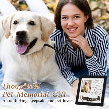 Dog Collar Memorial Frame, Pet Memorial Frame with Collar Holder, Loss of Dog Sympathy Gift, Pet Sympathy Remembrance Gift - size: Basic