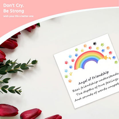 Sisadodo Rainbow Bridge Dog Memorial Gifts for Loss of Dogs Cats Rainbow Bridge Bracelet Keychains Paw Crystal Sun Catcher - color: Card and Crystal Suncatcher