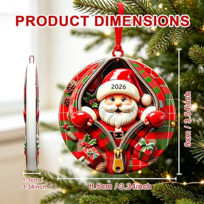 Santa Ornaments for Christmas Tree, 2026 Christmas Ornaments,3D Santa Claus - color: Santa