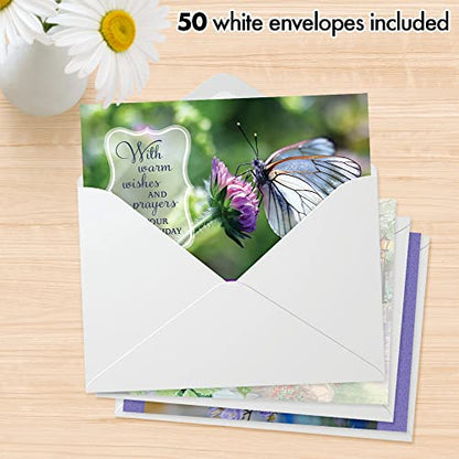 Faithfully Yours Designer Greetings Inspirational Boxed Card 50 Pack