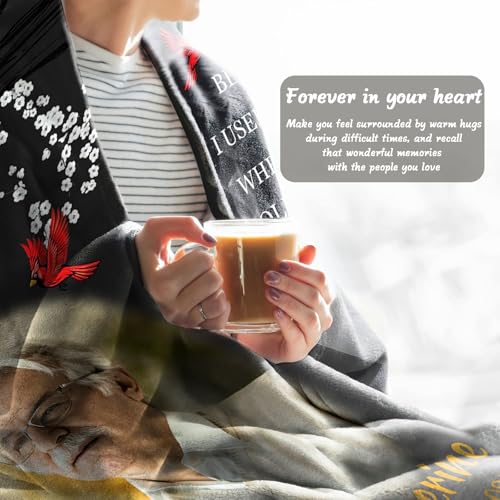 Vsmoedb Custom Memorial Blanket with Pictures for Loss of Loved One - color: Select05