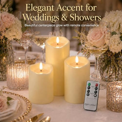 ANGELLOONG Battery Candles Flickering Flameless Candles with Remote - color: Classic Ivory - Simulated Wax Melt