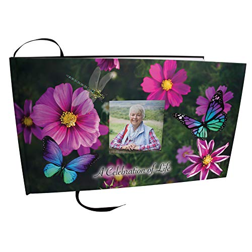 COMMEMORATIVE CREMATION URNS Magical Garden Photo Funeral Guest Book for Memorial Service and Celebration of Life Guest Book for Memorial Service - Beautiful & Vibrant Sign in Book for Funeral - color: Magical Garden