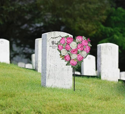 Cemetery Wreaths for Grave Decoration, Headstone Wreath with Gravestone Flower