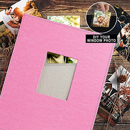 Ywlake Photo Album 4x6 400 Pockets, Leather Photo Albums Holds 400 Vertical Pictures Only Pink - color: Pink, size: 400 Pockets