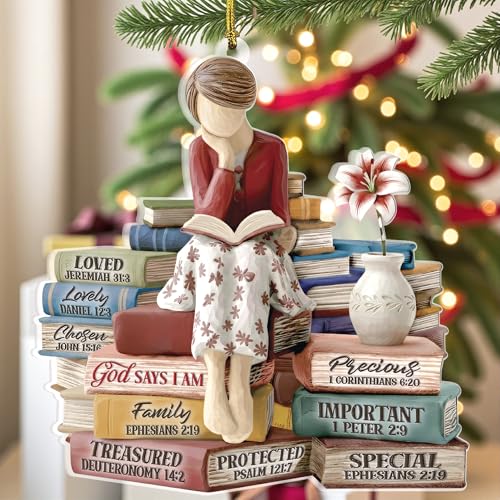 Christian Bible Gifts for Women, God Says I Am Car Hanging Ornament for Mom | Christian Christmas Decor, Faith Based Gifts for Women, Book Ornaments for Christmas Tree, Bible Verse Rearview Mirror Decor. - color: G Says You Are - Ao Do