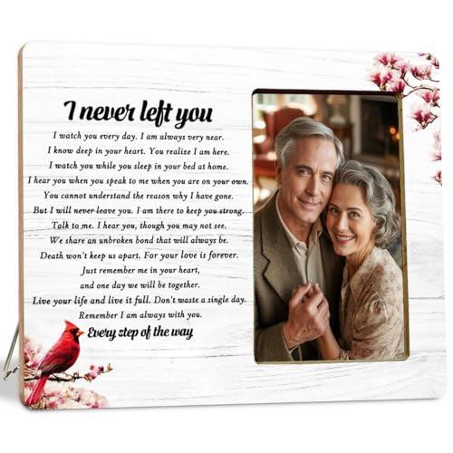 Cardinal Memorial Gifts Picture Frame for Loss of Loved one, Sympathy Gifts Picture Frame, I Nver Left You - color: Never