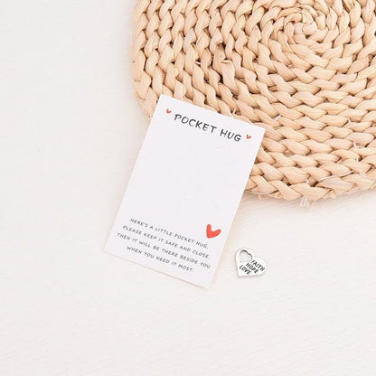 Faith Hope Love Heart Pocket Charm With Greeting Card Pocket Hug Token Gift | Encouragement Pocket Coin, Sympathy Remembrance Gift Cheer Up Motivational Tiny Pocket Token, Bereavement Comfort Gift Ideas - color: Faith Hope Love Heart Pocket