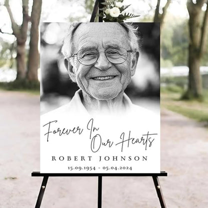 Funeral Welcome Sign, Celebration of Life Welcome Sign, Memorial Sign, in Loving Memory Sign, Celebration of Life Funeral Sign, Celebration of Life Sign, Memorial Sign with Photo #W81 - color: Version #19