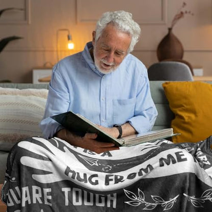 Healing Hug Blanket 60"x50", Inspirational Gifts for Men, Comfort Items Chemo Patients, After Surgery Recovery Gifts, Cancer Get Well Gifts for Men, Grey - color: You Are-grey
