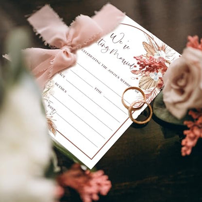 Floral Wedding Invitations, Boho Wedding Stationery for Celebration | Boho floral wedding invitations with botanical artwork and soft neutral tones for elegant wedding celebrations.