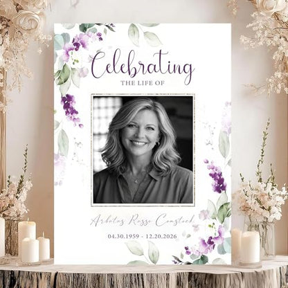Celebration Of Life Welcome Sign, Personalized Celebration Of Life Welcome Sign, Funeral Memorial Sign, Funeral Welcome Poster, Loving Memory Poster, Celebration Of Life Sign, Celebration Of Life - color: Style#3
