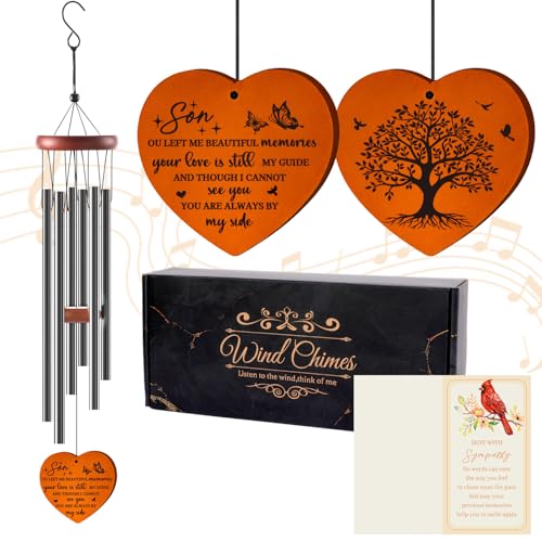 Keluna Memorial Gift for Loss of Son - Cardinal Memorial Wind Chimes for Loss of Loved One Sympathy Bereavement Gift in Memory of Loved One Son Memorial Wind Chimes for Outdoor Garden Patio Home Décor - color: Loss of Son
