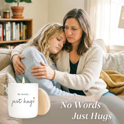 Sympathy Gifts for Loss of Loved One - No Words Just Hugs Candle | Lavender Scented Candle, Memorial Gifts, Bereavement, Grief, Thinking of You, Get Well, Condolence Candle for Women, Soy Wax
