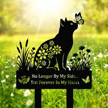 Cat Grave Marker for Cat Cemetery, Metal Yard Memorial, Garden Stake Decoration for Loss of Pet