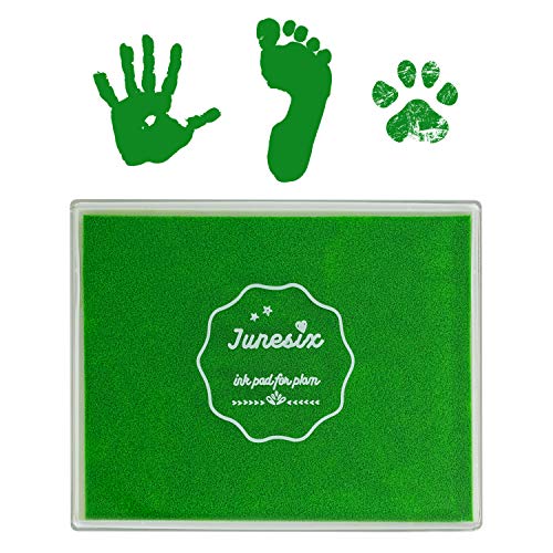 Ink Pad, 5x4'' Washable Non-Toxic Ink Stamp Pad for Baby Footprint Handprint, Green - color: Green