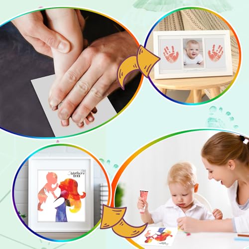 Baby Hand and Footprint Paint with Sponge Head, 2.54 fl oz, Non-Toxic & Acid-Free, Washable Baby Safe Paint for Newborn Keepsakes, Dog Nose & Paw Prints, Ideal New Mom Gift - Pink - color: Pink