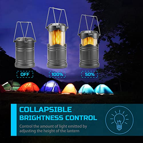 Lichamp 4 Pack LED Camping Lanterns, Dark Gray - color: Gray