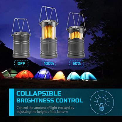 Lichamp 4 Pack LED Camping Lanterns, Dark Gray - color: Gray