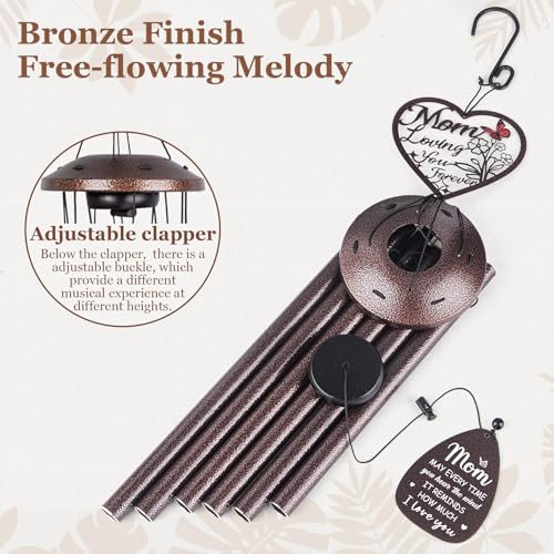 36'' Memorial Wind Chimes for Outside, Sympathy Gifts for Loss of Loved One