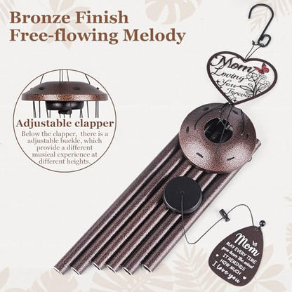 36'' Memorial Wind Chimes for Outside, Sympathy Gifts for Loss of Loved One