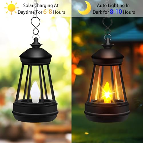 Mini Solar Lantern Lights Replacement for Outdoor Statue, Small Hanging Lantern Replacement, Waterproof Garden Decor Outdoor Lighting Decorative Lights for Yard Patio Lighting, Warm White, 2 Pack