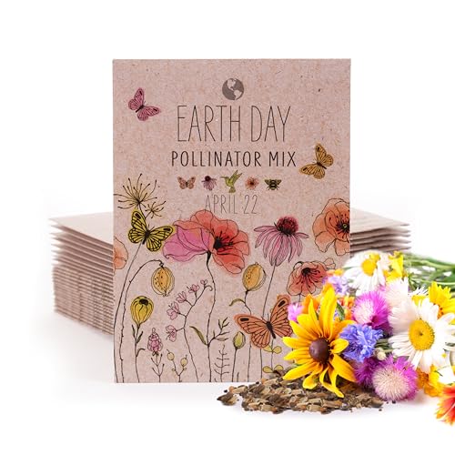 25 Earth Day 2025 Holiday Seed Packets (Wildflower Mix Seed Packets)