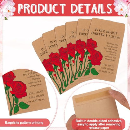 100 Funeral Favors for Celebration of Life Memorial Seed Packets Envelopes | Funeral Supplies for Guests Thank You Sympathy Gifts Loss of Loved One Memorial Rose Seed Packets Envelopes Gifts No Seeds