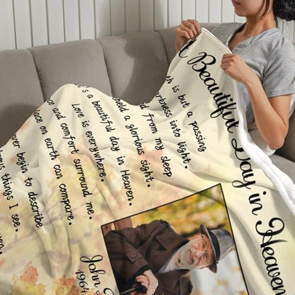 Custom Memorial Blanket with Picture Personalized Sympathy Remembrance Condolences Bereavement Gifts Sympathy Gifts for Loss of Loved One Mother Dad Grandma Grandpa Sister Daughter Friend - color: Design11
