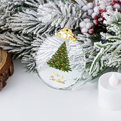 Christmas Ornaments Crystal Hanging, Christmas Tree Glass Ornament Hanging Craft Collectibles for Trees Home Party Gifts - color: Christmas Tree