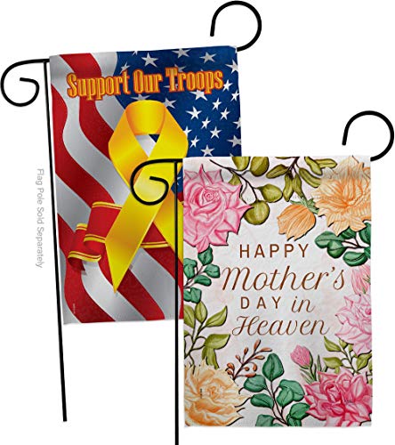 Heaven Garden Flag Pack Family Mother's Day Mom Mama Grandma Love Flowers Parent Sibling Relatives Grandparent Support Our Troops House Banner Small Yard Gift Double-Sided, Made in USA - color: Mothers Day Memorial Gifts Made In USA