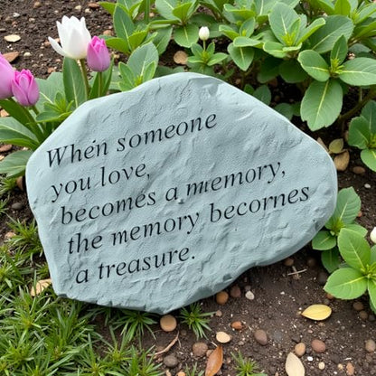 When Someone You Love Becomes a Memory, The Memory Becomes a Treasure – Memorial Stepping Stone for Garden, Sympathy Gift, Outdoor Décor, Remembrance Stone Keepsake