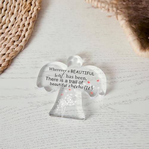 Sympathy Gifts, Angel Acrylic Memorial Condolence Gift, Grieving Gift, Remembrance Grief Dandelion Theme Gifts for Loss of Loved One, Sympathy Sign for Home Living Room Table Centerpiece Decor - style: 025