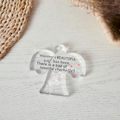 Sympathy Gifts, Angel Acrylic Memorial Condolence Gift, Grieving Gift, Remembrance Grief Dandelion Theme Gifts for Loss of Loved One, Sympathy Sign for Home Living Room Table Centerpiece Decor - style: 025