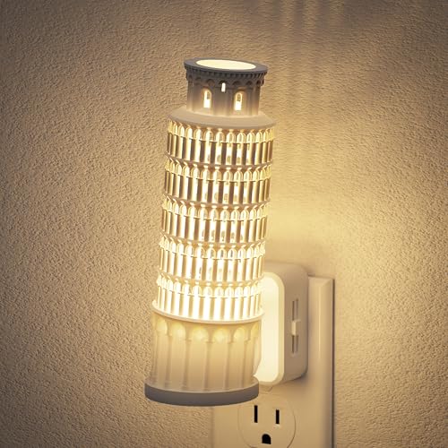 JandCase Night Lights Plug into Wall, 3000K Plug in Night Light - color: Leaning Tower of Pisa, size: 1 Pack
