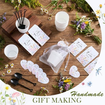 24 Sets Thank You Seed Packets Card Sets Gifts Bulk for Women | No Seed, Let Love Grow, Wildflower Favors for Guests, Souvenirs Gift Bulk for Bridal Shower, Engagement and Wedding Party - style: Let Love Grow