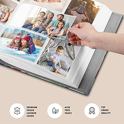 Fintie Photo Album 4x6 Photos - 600 Pockets Large Capacity Albums Book | Vegan Leather Cover, 4X6 Picture Keepsakes, Family/Wedding/Travel Memory Book, Baby/Kids/Boys/Girls Gift, Raining Hearts - color: Raining Hearts