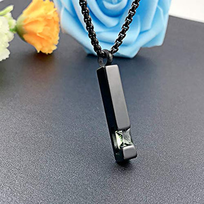 YOUFENG Urn Necklaces for Ashes Birthstone Cube Urns for Human Ashes Memorial Cremation Urn Locket Keepsake Ashes Jewelry - style: August