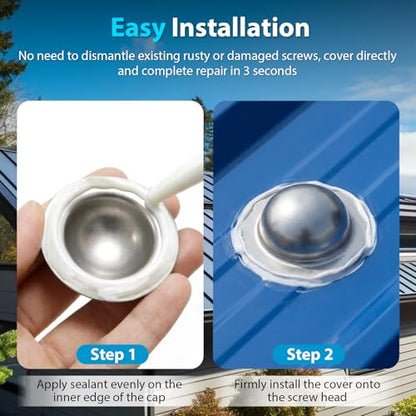 Stainless Steel Roofing Screw Caps for Roof Leak Repair, 100 Pcs