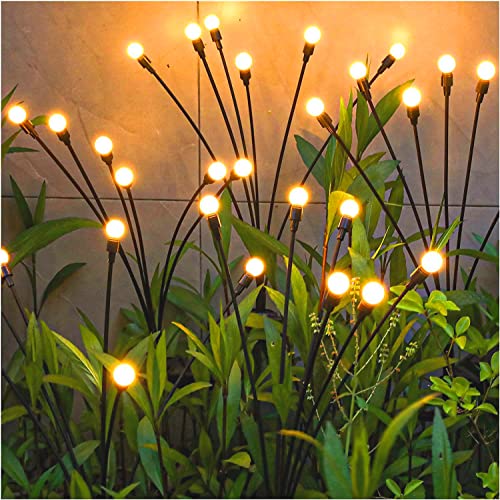 TONULAX Solar Garden Lights - Upgraded Solar Swaying Light, Sway by Wind, Outdoor Lights, Yard Patio Pathway Decoration, High Flexibility Iron Wire & Heavy Bulb Base, Warm White(2 Pack) - size: 2 Pack