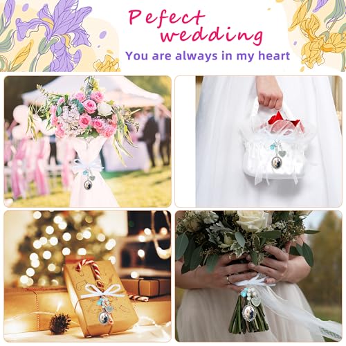 Wedding Bouquet Photo Charms Bridal Lacy Oval Bridal Charm You are Always in My Heart DIY Bouquet Picture Charm - style: One photo style