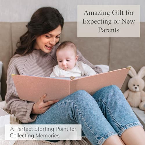 Baby Book Keepsake Boy or Girl Timeless Baby Memory Book First 5 Years for Baby Shower Gender Neutral Baby Scrapbook New Mom Gift Baby Journal from Birth to Age 5 Milestone Book Blush Pink - color: Blush Pink