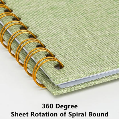 Scrapbook Photo Album, Linen Covered, 10x10 Inches, 20 Sheets/40 Pages | Hardcover Kraft White Pages, Wedding Guest Book, Travel Memory Book, Christmas, Baby Shower Keepsake, Family Album - color: GrassGreen, size: 10x10 Inch 40 Pages