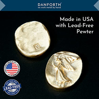 DANFORTH Gold Plated Pocket Angel Token Bag of 6, Lead-Free Pewter Coins | Guardian Angel Pocket Charms, Keepsake Coins for Encouragement, Remembrance & Spiritual Gifts | Made in USA - color: Gold Plated Angel Coins Bag of 6