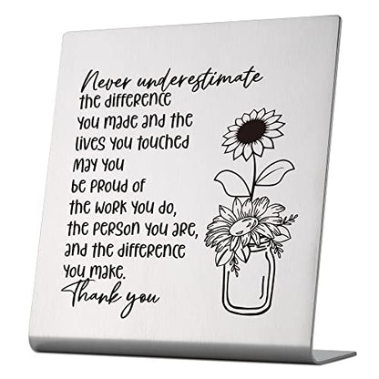 Thank You Gift for Women, Coworker, Friends, Teacher, Retirement Gifts for Coworker, Women, Desk Table Shelf Sign Decor, Inspirational Office Gift for Colleague Leaving Job - style: d-2