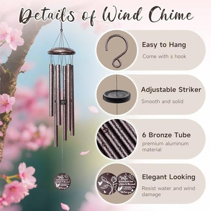 Anniversary Wind Chimes Gifts for Men Women, Happy Anniversary Decorations, 25" Wind Chimes Romantic Gift for Couple, Parents, Wife, Husband, Friends (Wife) - size: Wife