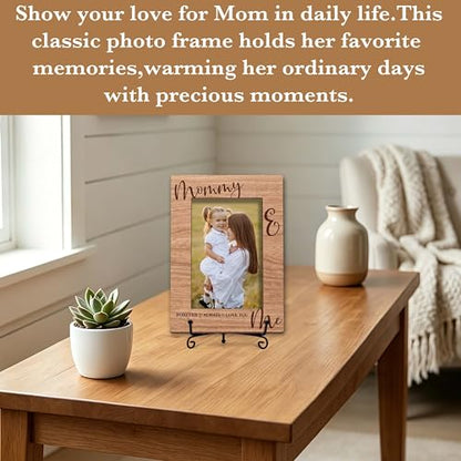 Mom Picture Frame, Mommy And Me Photo Frame, Best Mom Gift, Mother's Day Birthday Gift, 4x6 Wood Desk Frame - L09 - style: mommy and me