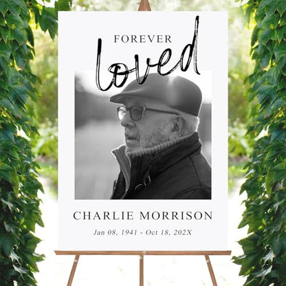 Custom Celebration of Life Welcome Sign with Photo for Memorial Funeral - color: Sign 2