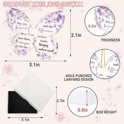 Retirement Gifts for Women, Purple Butterfly Acrylic Keepsake Be Proud of the Difference You've Made Wall Hanging with Gift Box, Inspirational Farewell Gift, Bestie Gifts for Your Loved Ones - color: Tui