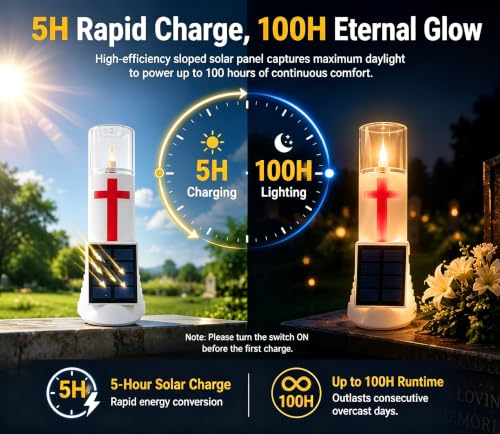Solar Lights for Cemetery,IP65 Solar Light with Flower Holes - size: 4PACK